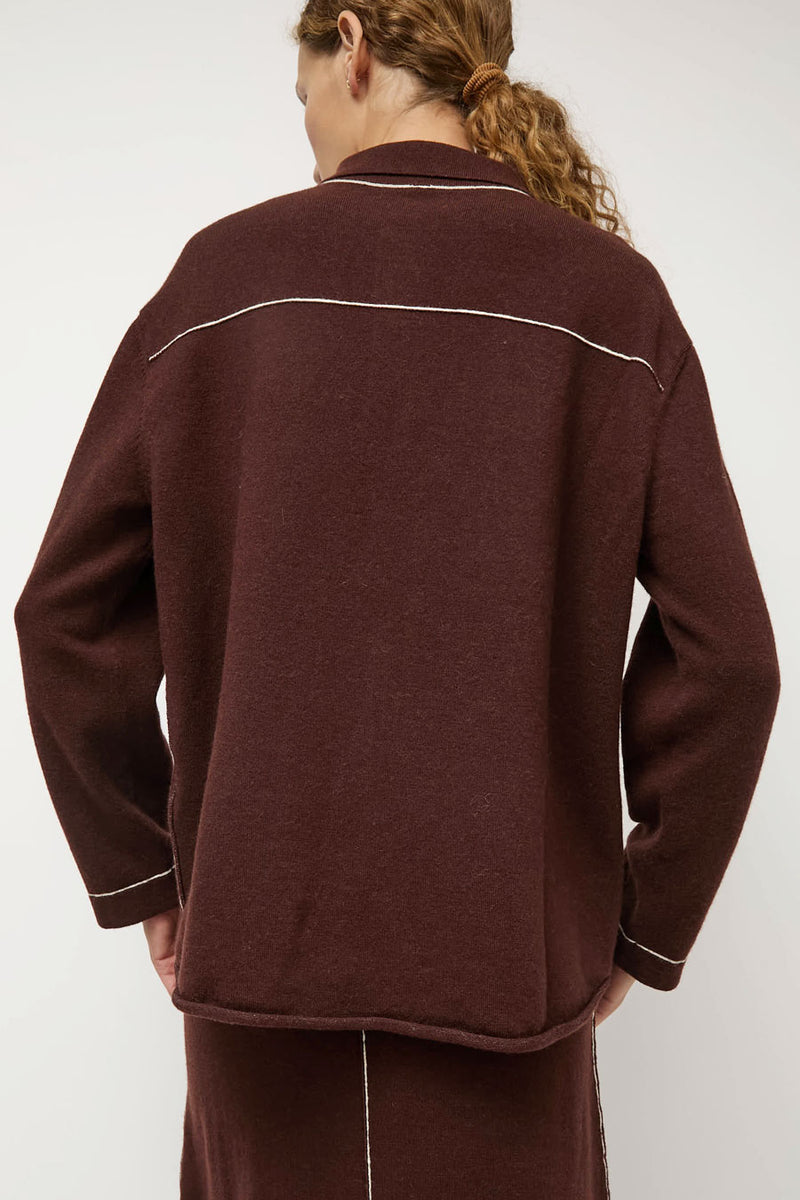Lauren Manoogian Stitch Big Shirt in Merlot