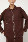 Lauren Manoogian Stitch Big Shirt in Merlot