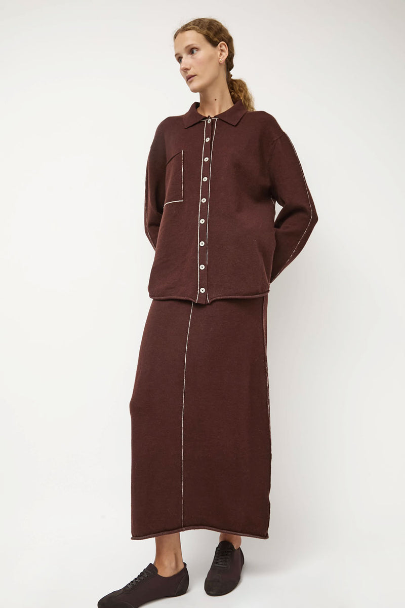 Lauren Manoogian Stitch Skirt in Merlot