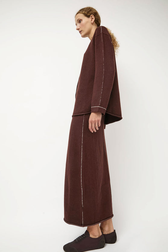 Lauren Manoogian Stitch Skirt in Merlot