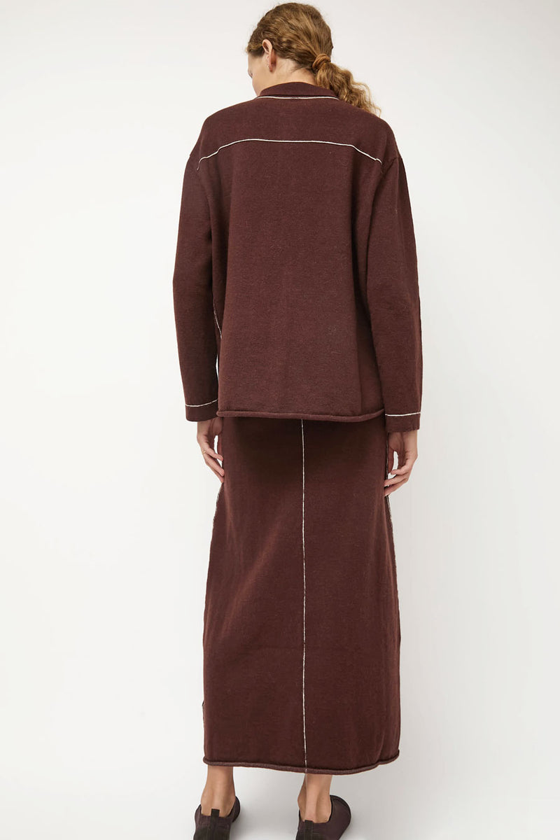 Lauren Manoogian Stitch Skirt in Merlot