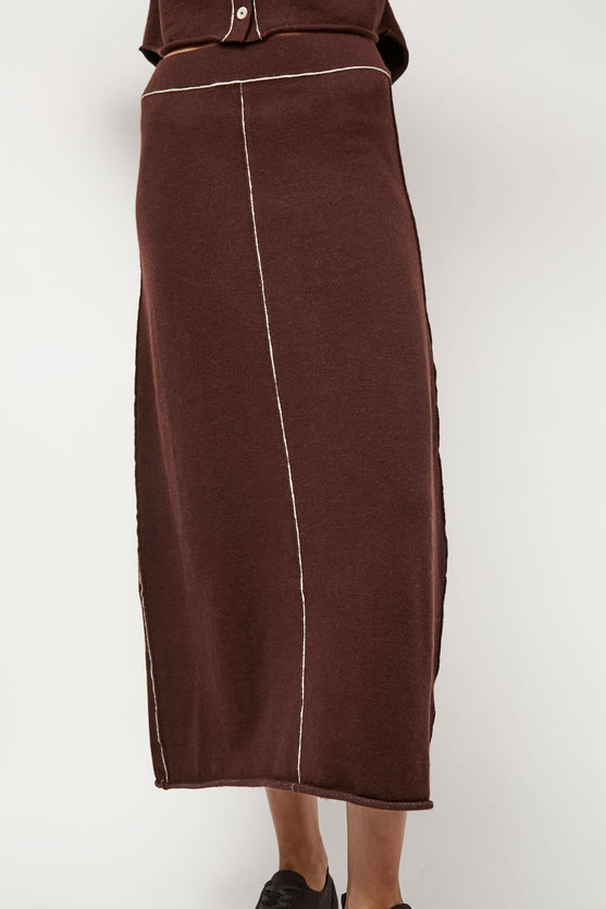 Lauren Manoogian Stitch Skirt in Merlot