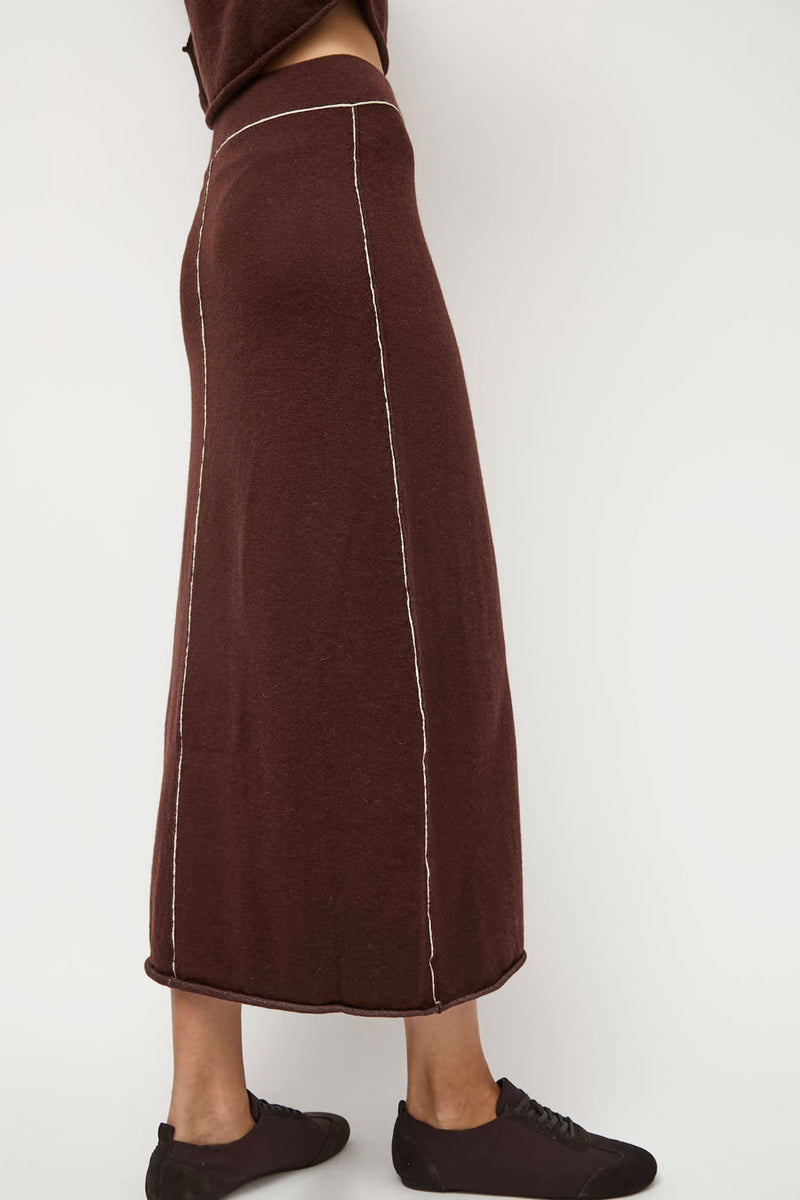 Lauren Manoogian Stitch Skirt in Merlot