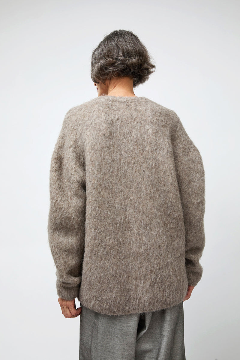 Lauren Manoogian Brushed V Neck in Grey Melange