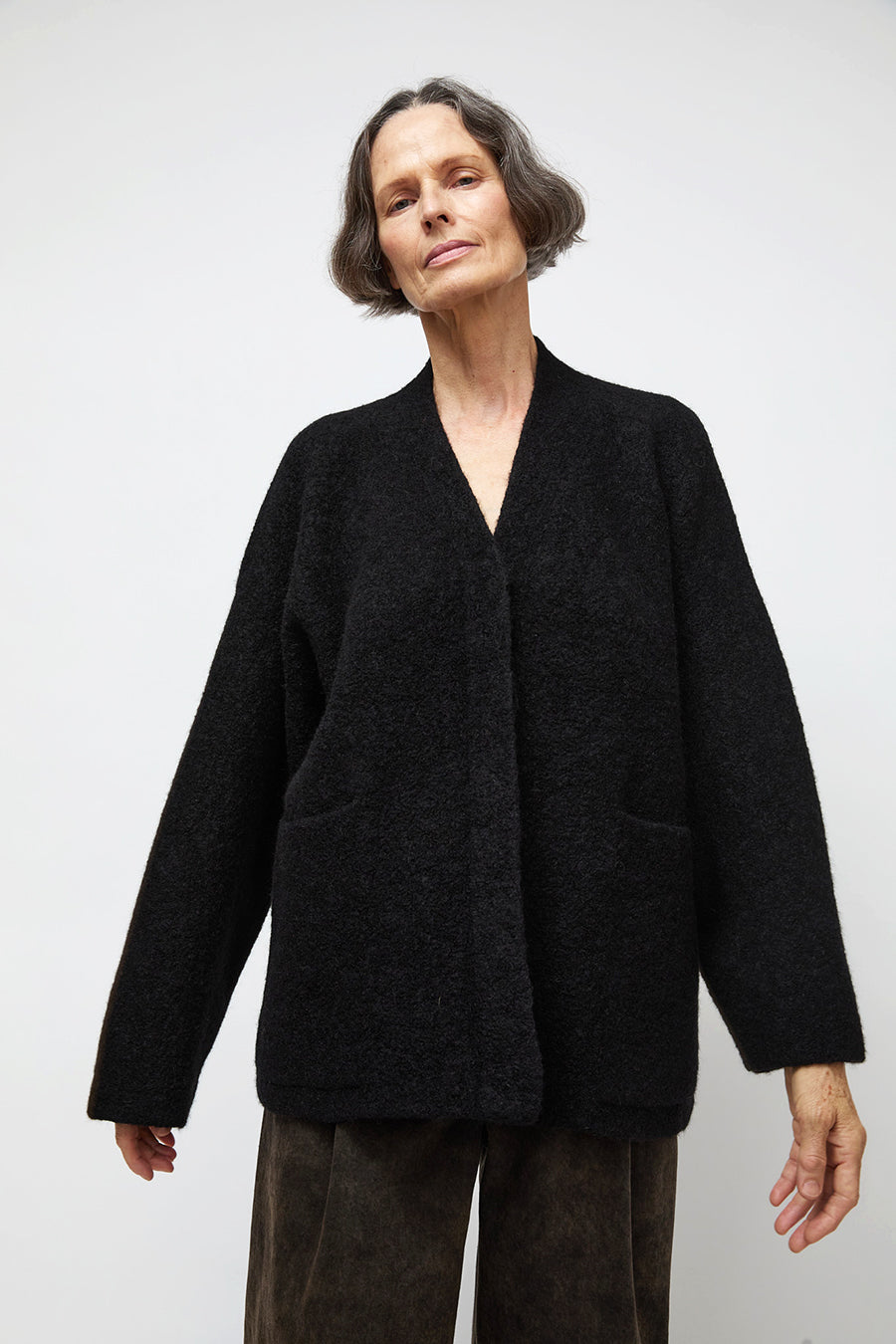 Lauren Manoogian Double Face Cardigan in Black