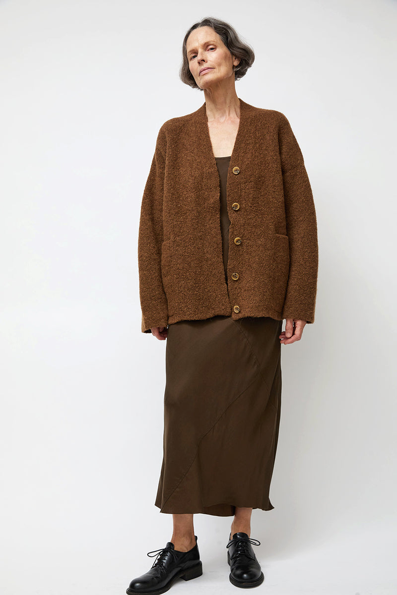 Lauren Manoogian Double Face Cardigan in Rust