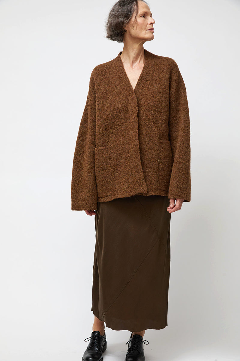 Lauren Manoogian Double Face Cardigan in Rust