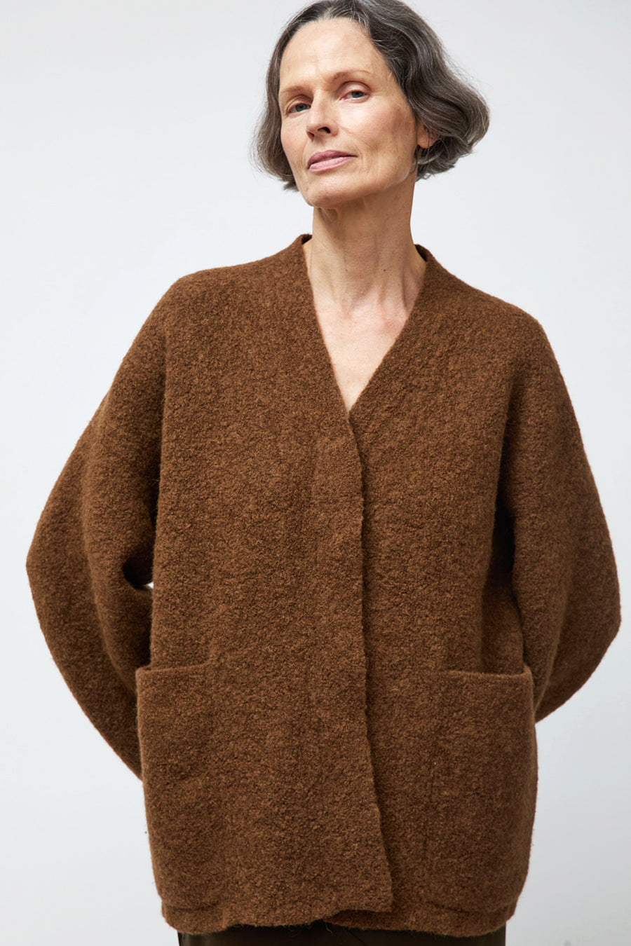 Lauren Manoogian Double Face Cardigan in Rust