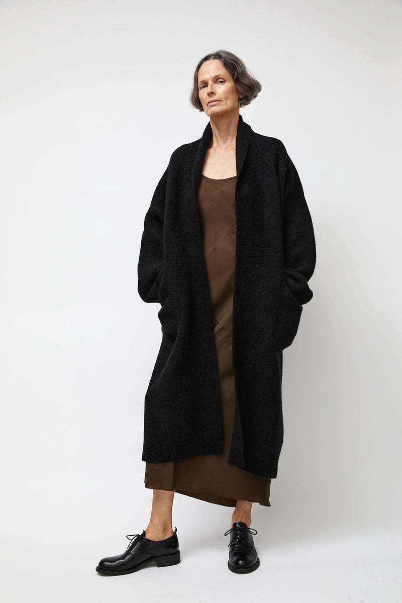 Lauren Manoogian Double Face Long Coat in Black