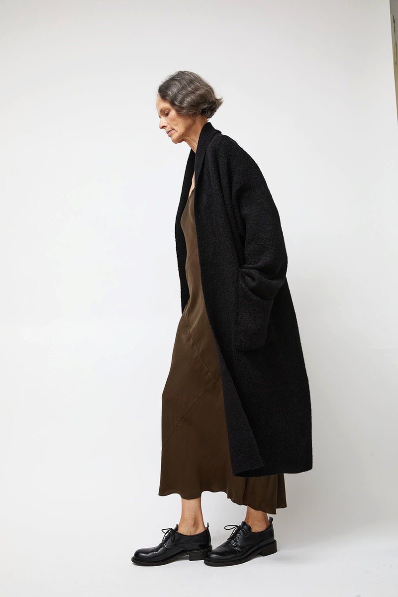 Lauren Manoogian Double Face Long Coat in Black