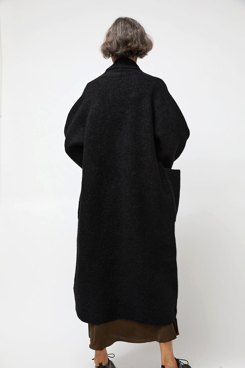 Lauren Manoogian Double Face Long Coat in Black
