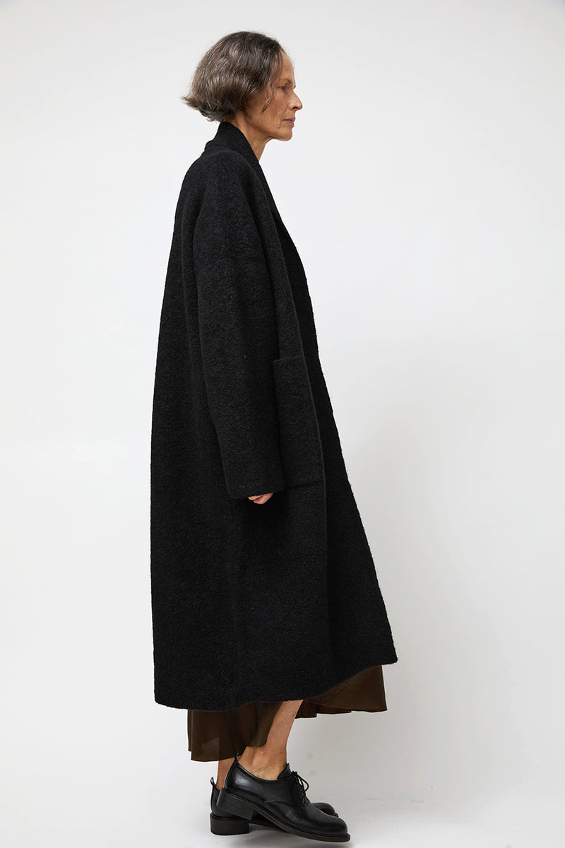Lauren Manoogian Double Face Long Coat in Black