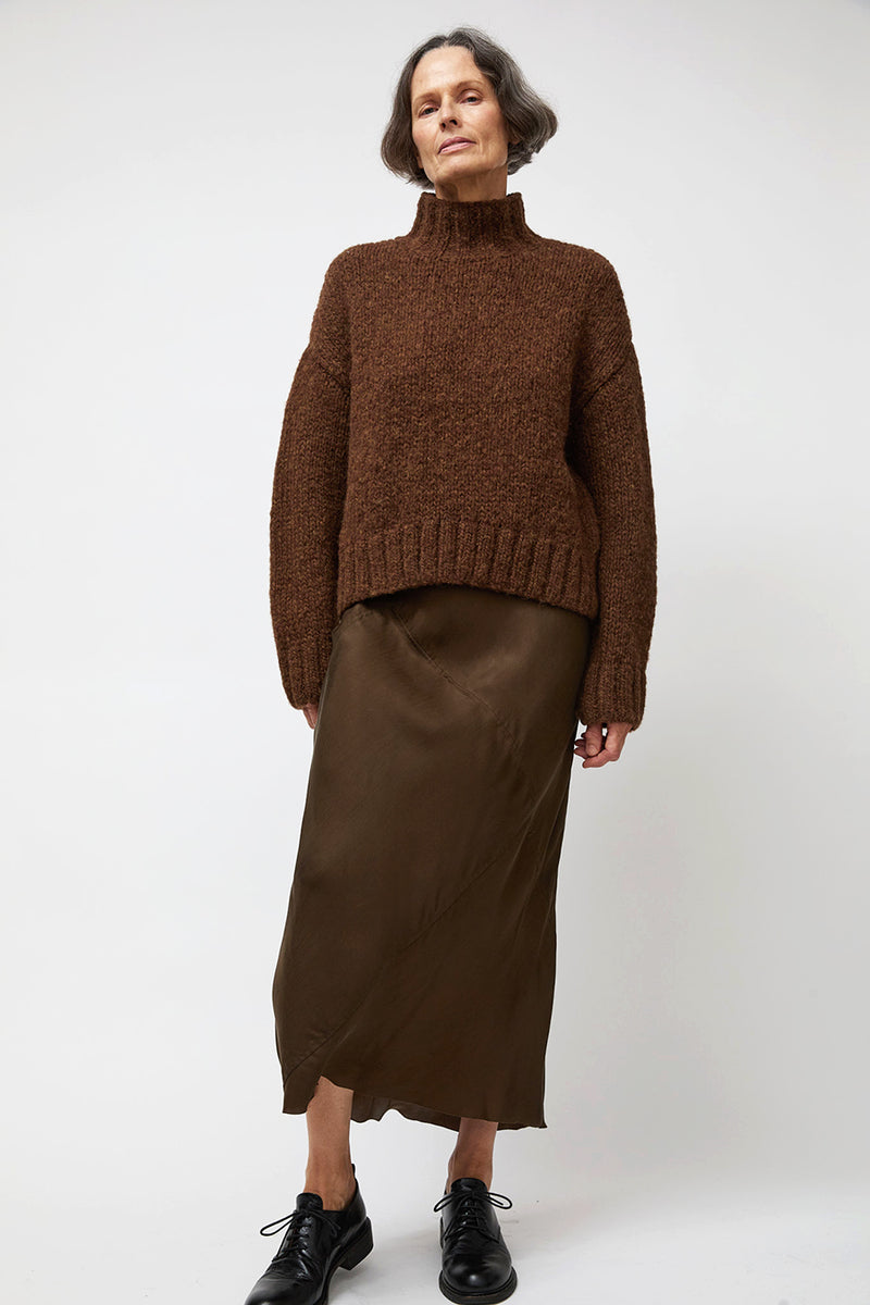 Lauren Manoogian Handknit Mockneck in Rust Melange