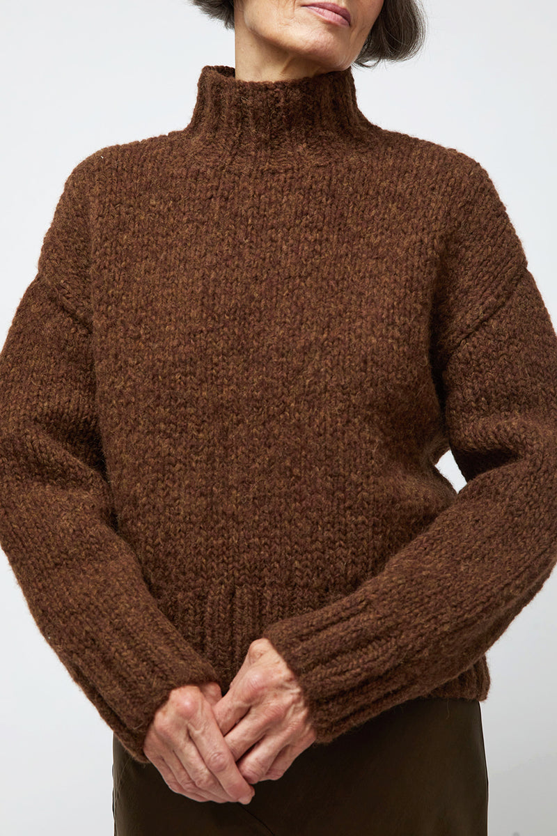 Lauren Manoogian Handknit Mockneck in Rust Melange