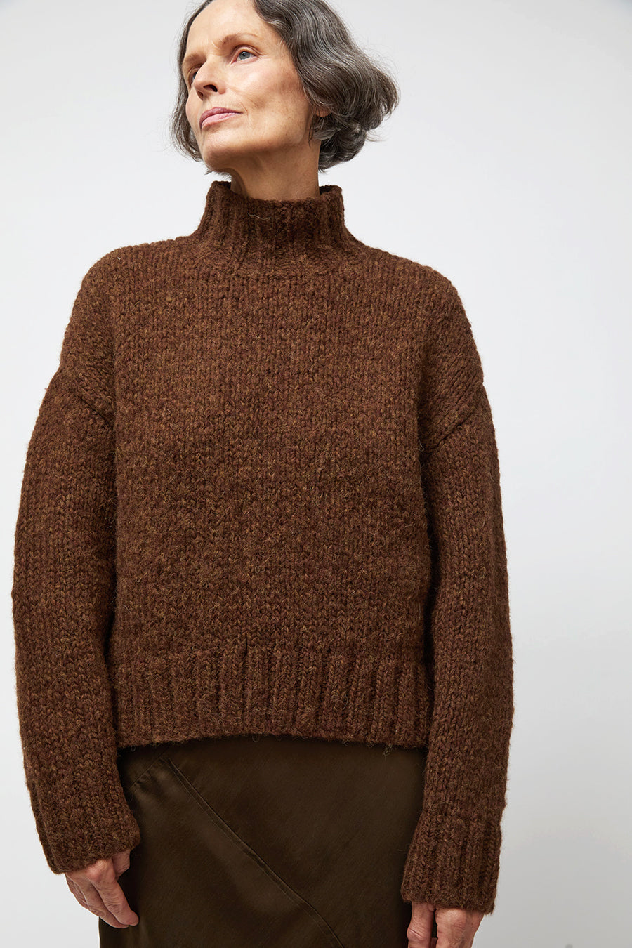 Lauren Manoogian Handknit Mockneck in Rust Melange