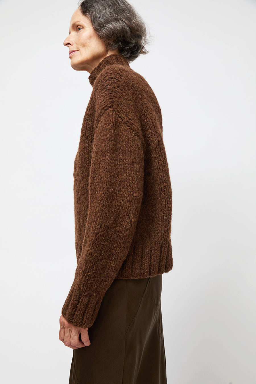 Lauren Manoogian Handknit Mockneck in Rust Melange