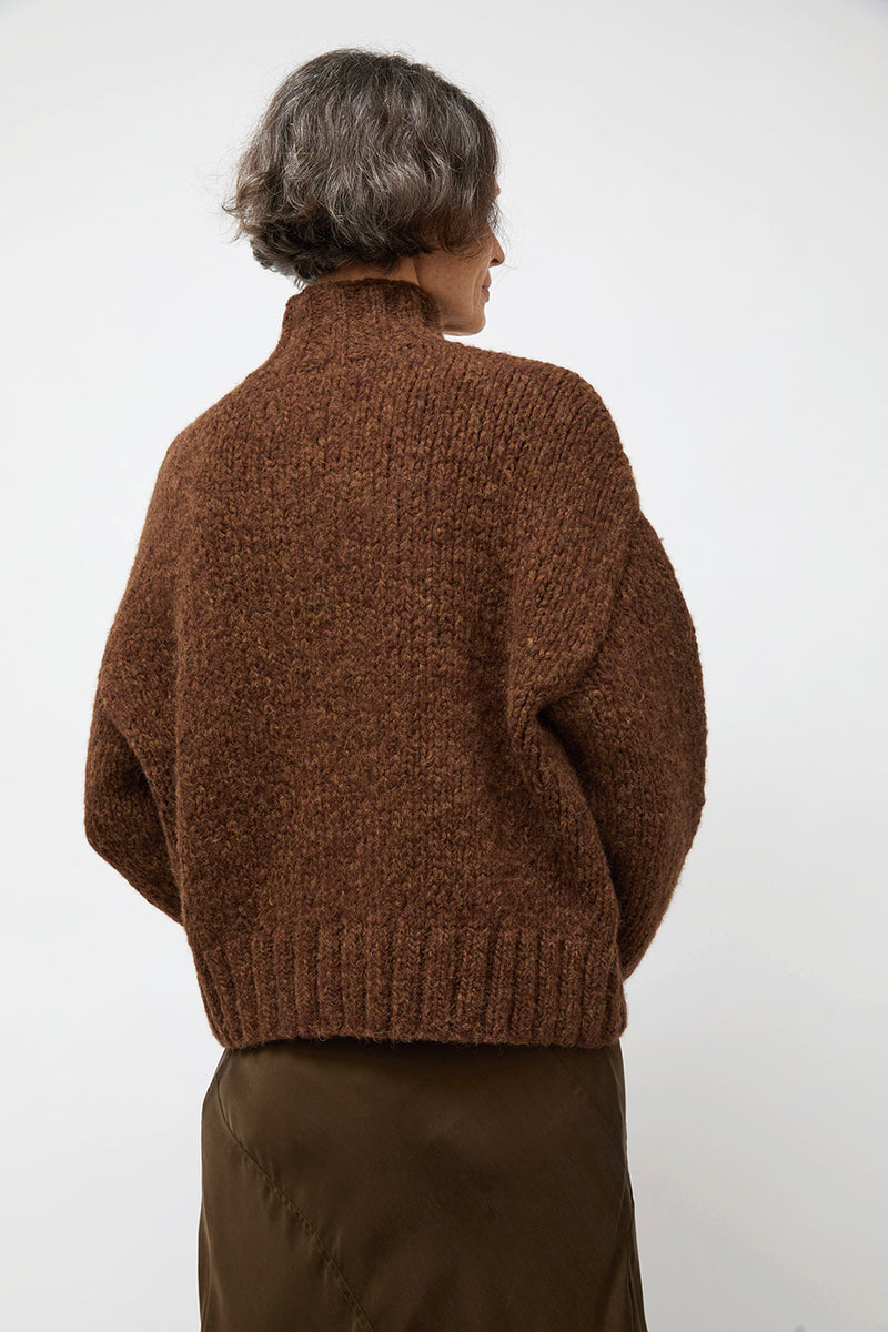 Lauren Manoogian Handknit Mockneck in Rust Melange