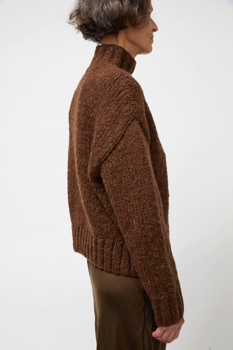 Lauren Manoogian Handknit Mockneck in Rust Melange