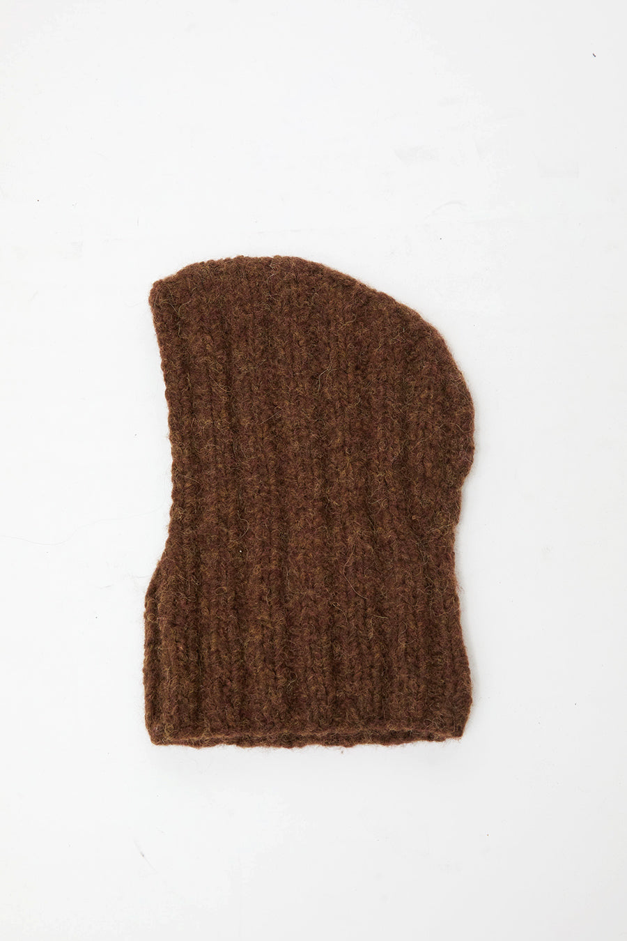 Lauren Manoogian Handknit Rib Balaclava in Rust Melange