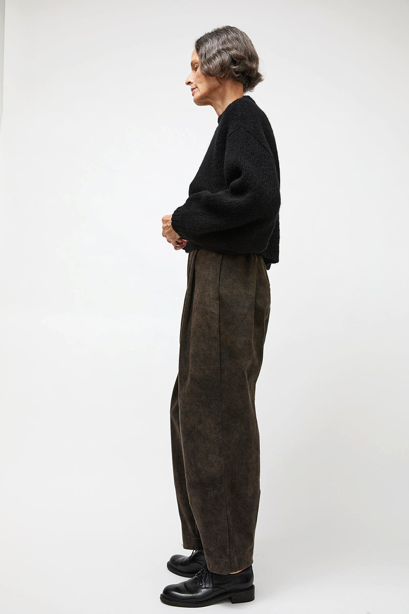 Lauren Manoogian Twill Taper Pants in Olive Paint