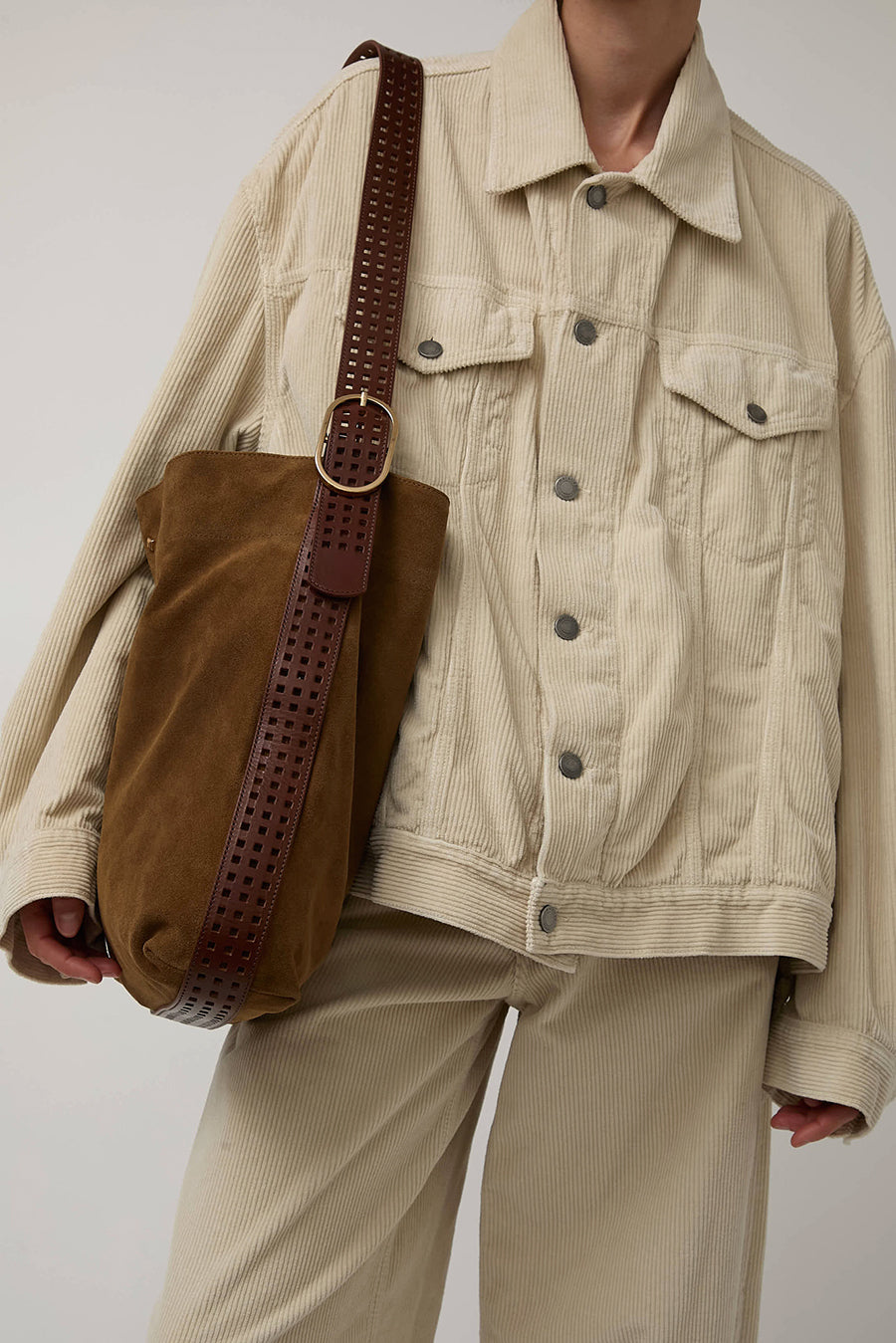 Herbert Frere Soeur Le Enzo Cran Velours Bag in Nutella and Tobacco