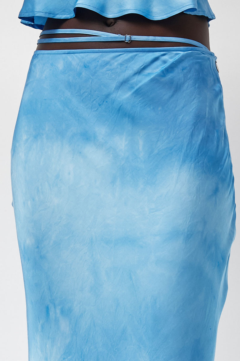 Les Coyotes de Paris Fluid Skirt in Maya Blue Tie Dye