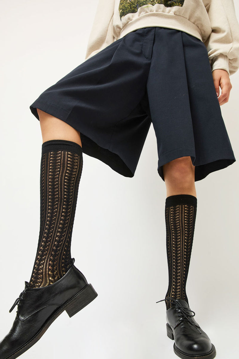 Leur Logette Mesh High Socks in Black