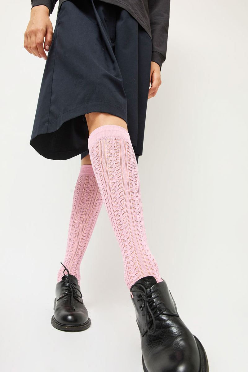 Leur Logette Mesh High Socks in Pink