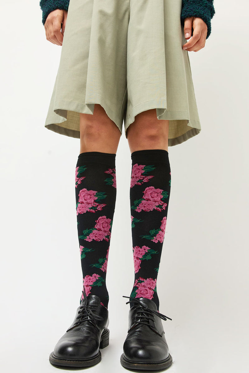 Leur Logette Rose Socks in Black