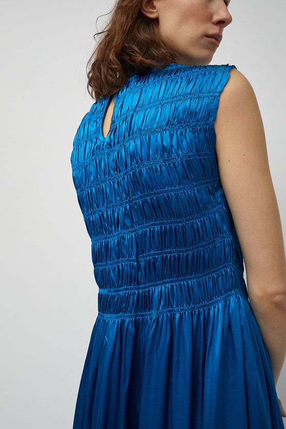 M Patmos Aliya Smocked Dress in Vibrant Blue