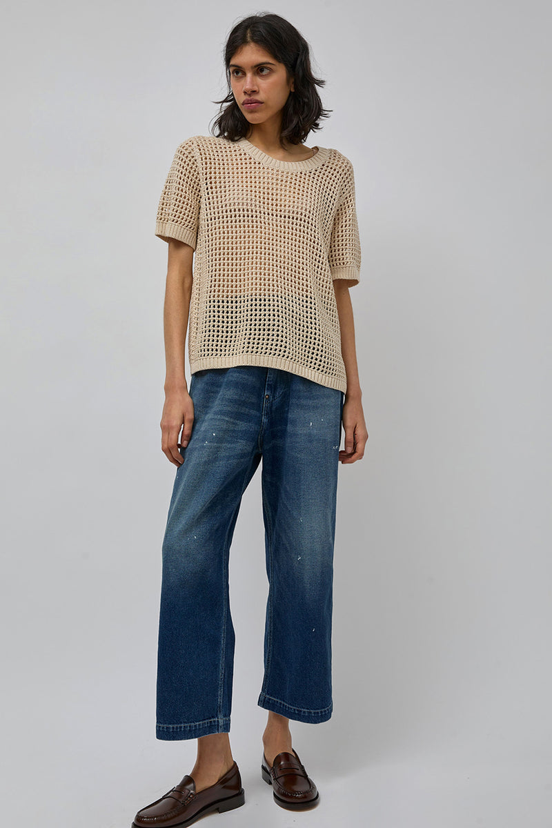 M Patmos Jacob Mesh Tee in Ivory