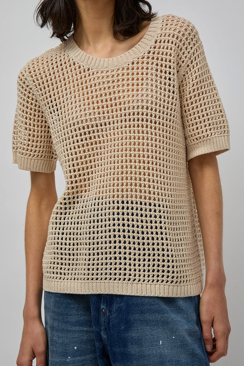 M Patmos Jacob Mesh Tee in Ivory