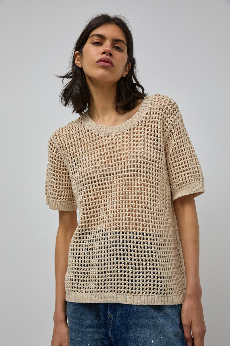 M Patmos Jacob Mesh Tee in Ivory