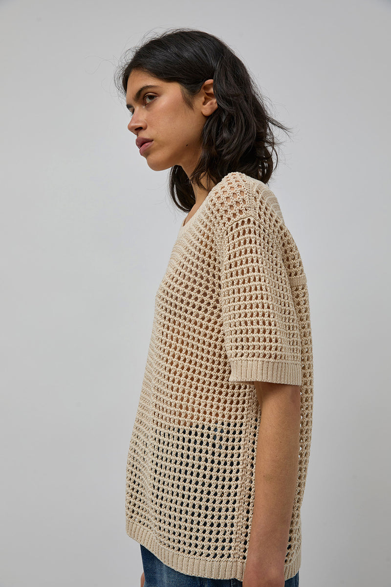 M Patmos Jacob Mesh Tee in Ivory