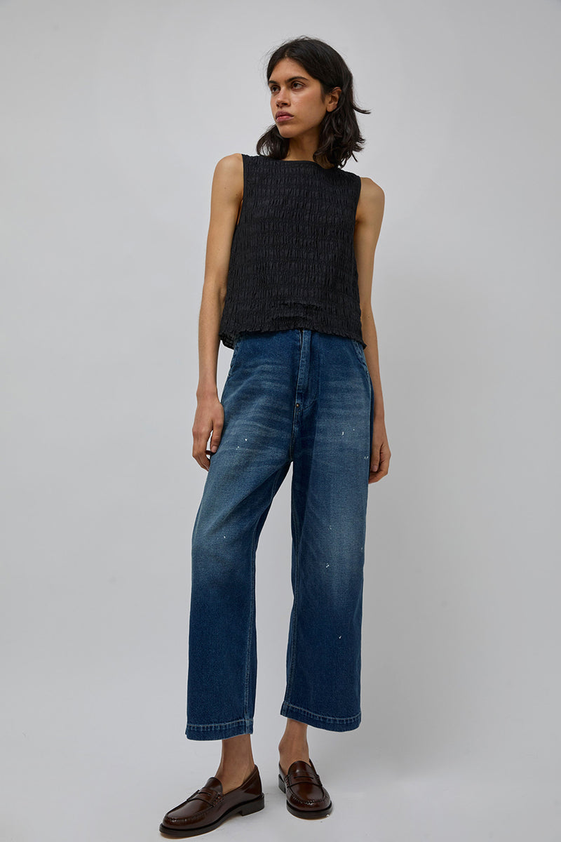 M Patmos Moore Smocked Top in Black