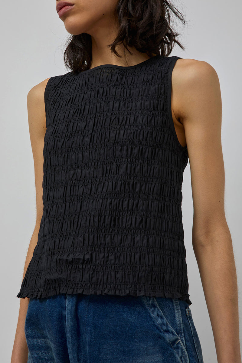 M Patmos Moore Smocked Top in Black