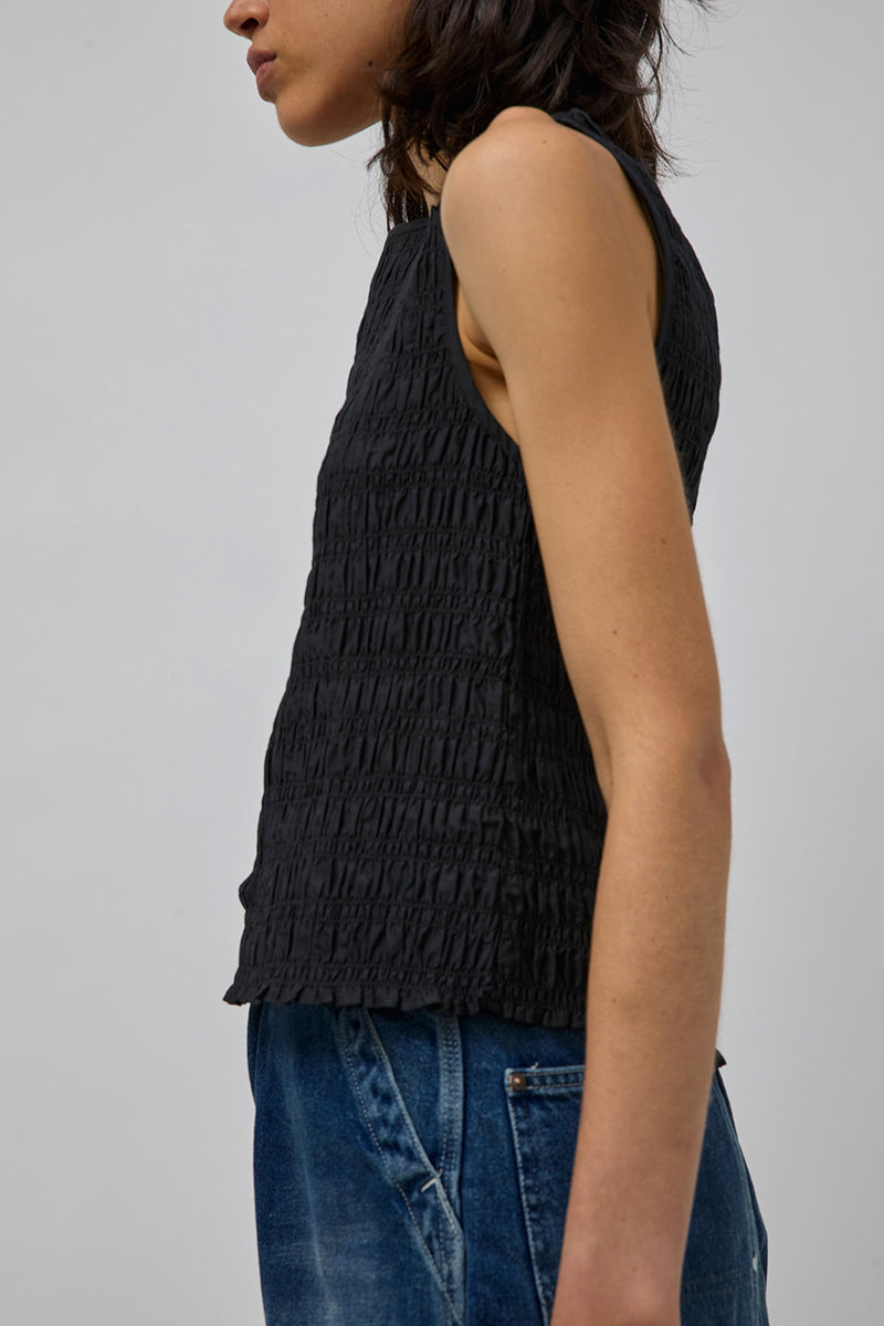 M Patmos Moore Smocked Top in Black