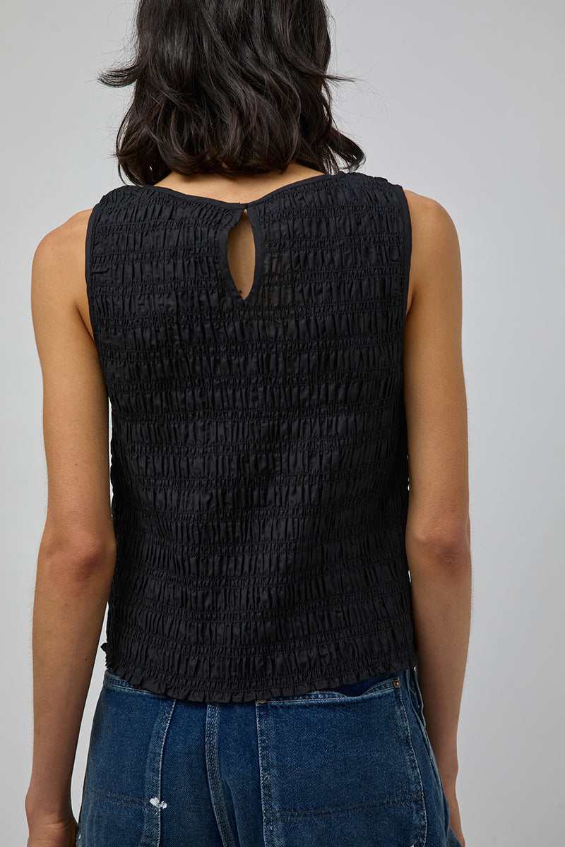 M Patmos Moore Smocked Top in Black