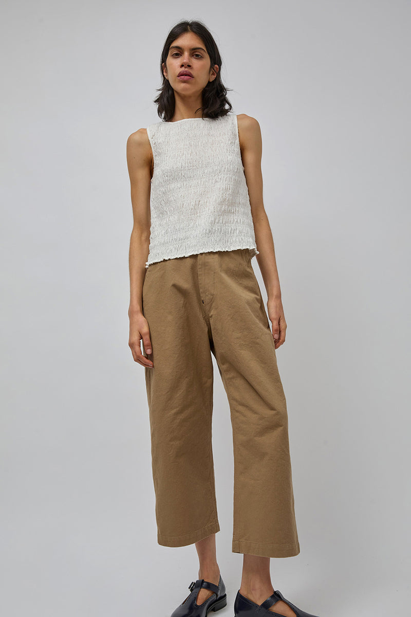 M Patmos Moore Smocked Top in Ivory Jacquard