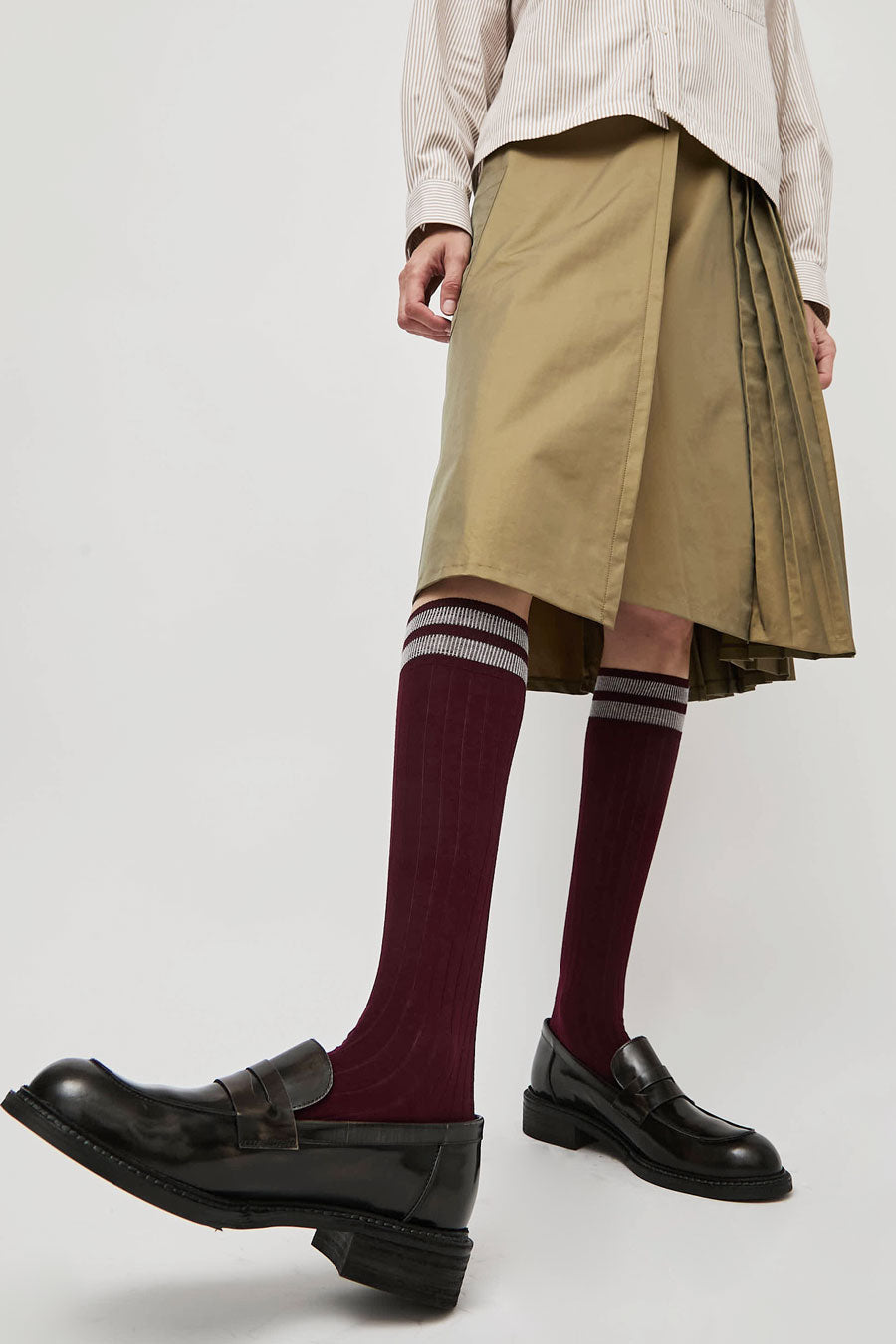 Maria La Rosa Bio Cotton Tube Socks in Bordeaux