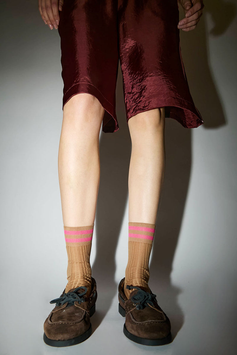 Maria La Rosa Bio Cotton Tube Socks in Brown