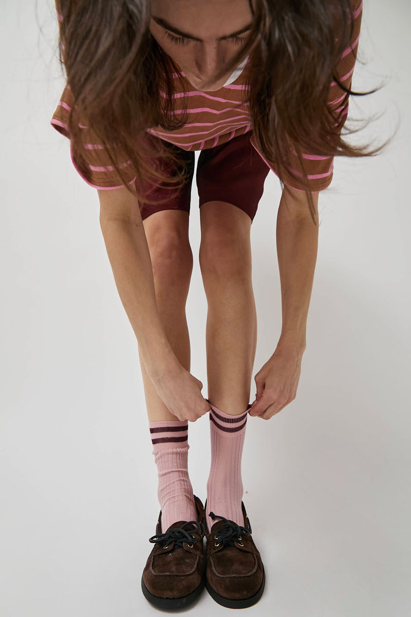 Maria La Rosa Bio Cotton Tube Socks in Pale Pink