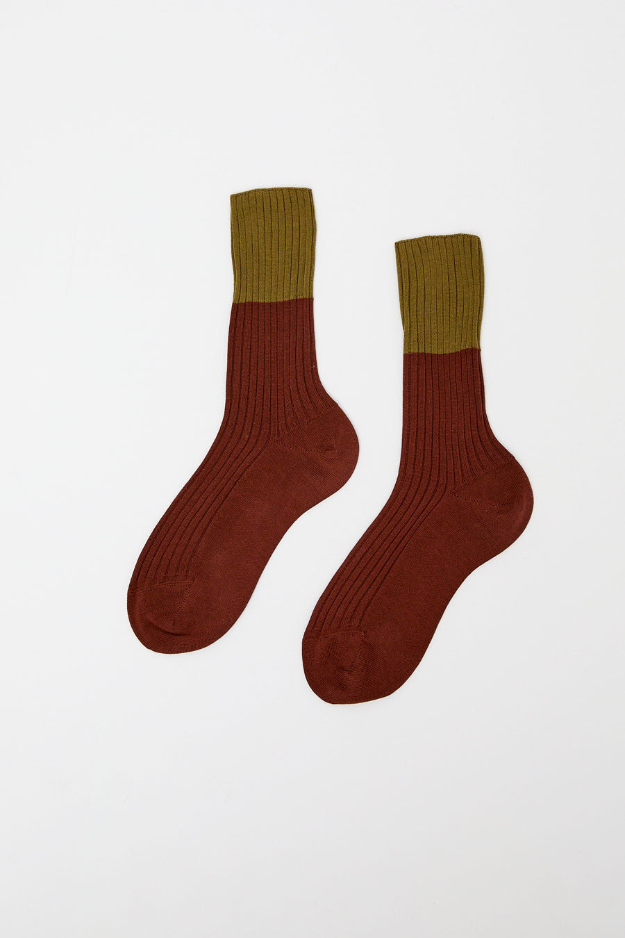 Maria La Rosa Bitone Cotton Socks in Cocco