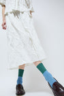 Maria La Rosa Bitone Cotton Socks in Teal and Sky