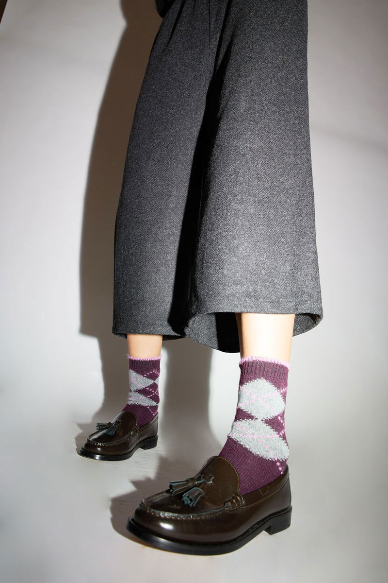 Maria La Rosa Britain Socks in Bordeaux