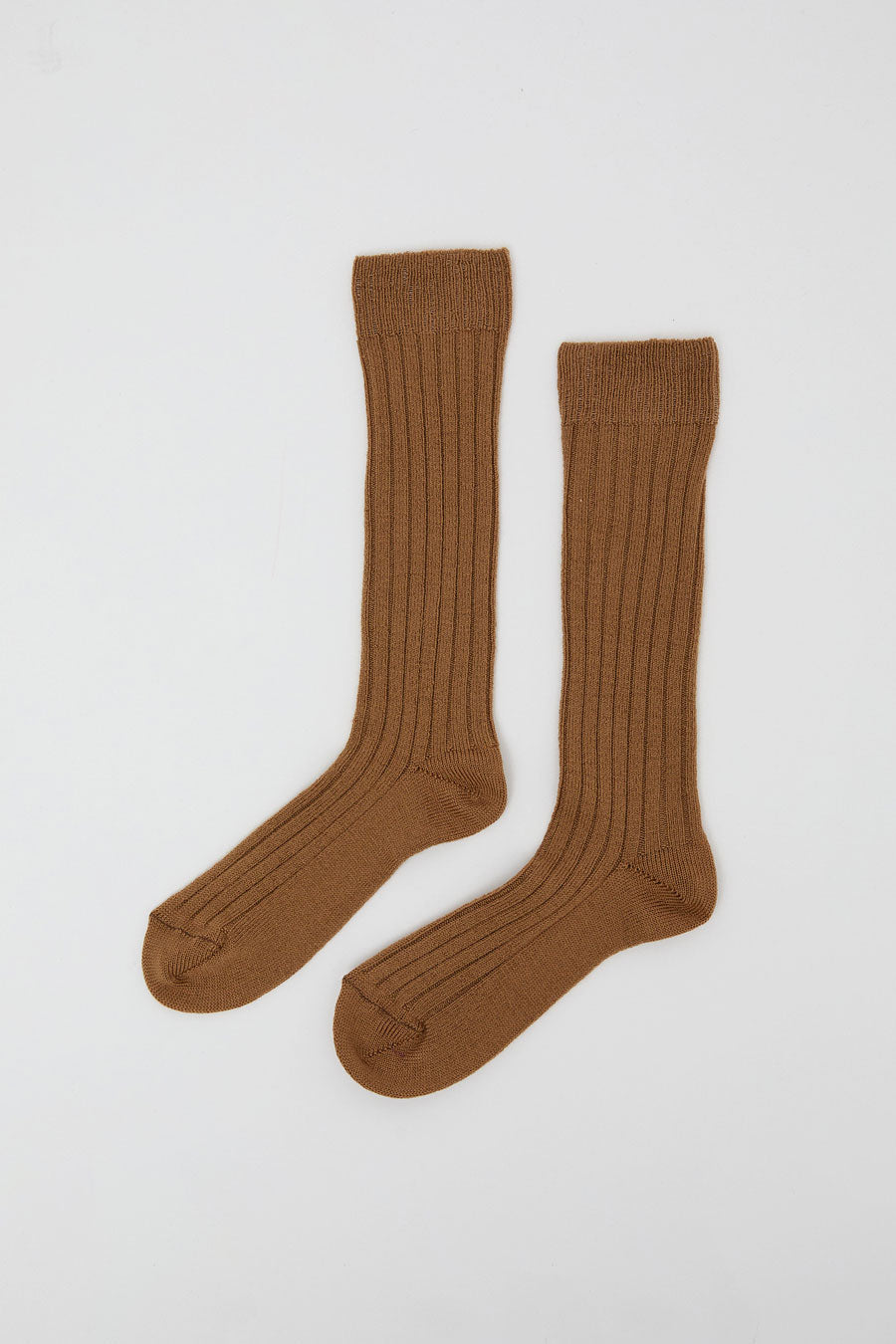 Maria La Rosa College Wool Ribbed Socks in Camel