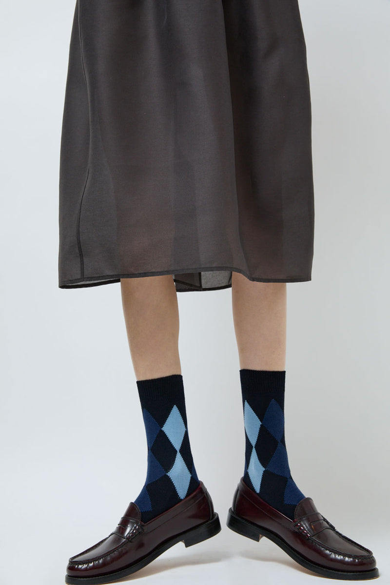 Maria La Rosa Cotton Argyle Socks in Blue