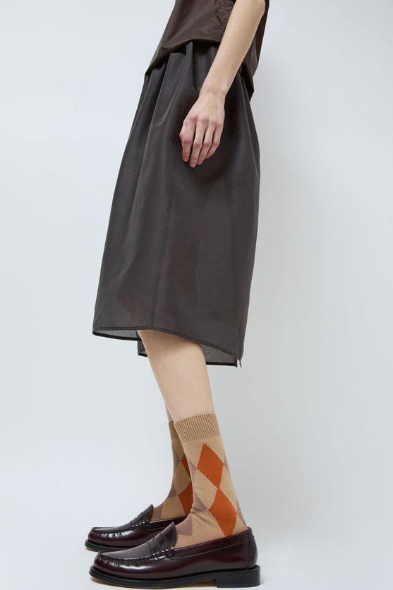 Maria La Rosa Cotton Argyle Socks in Mocha