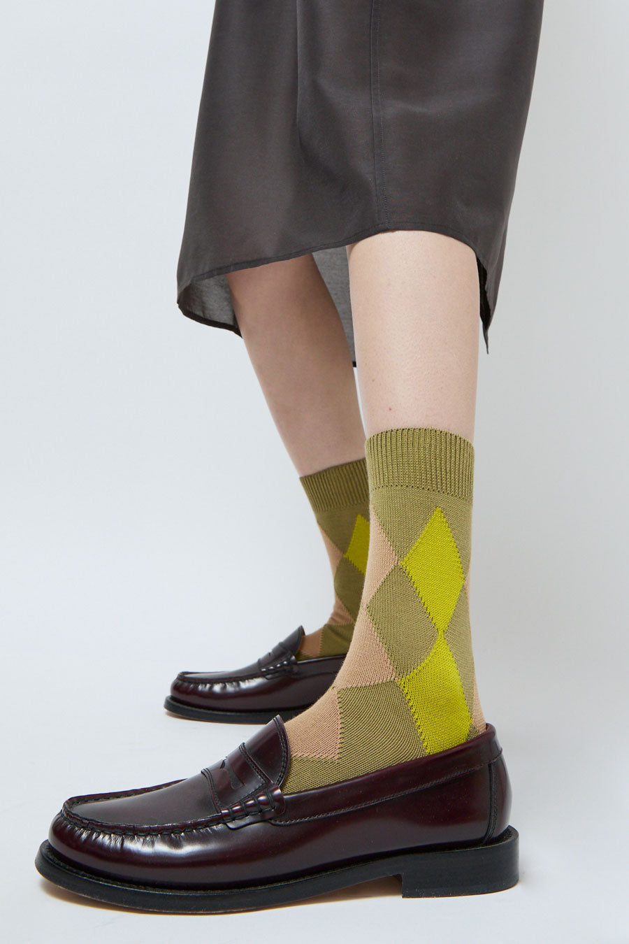 Maria La Rosa Cotton Argyle Socks in Salvia