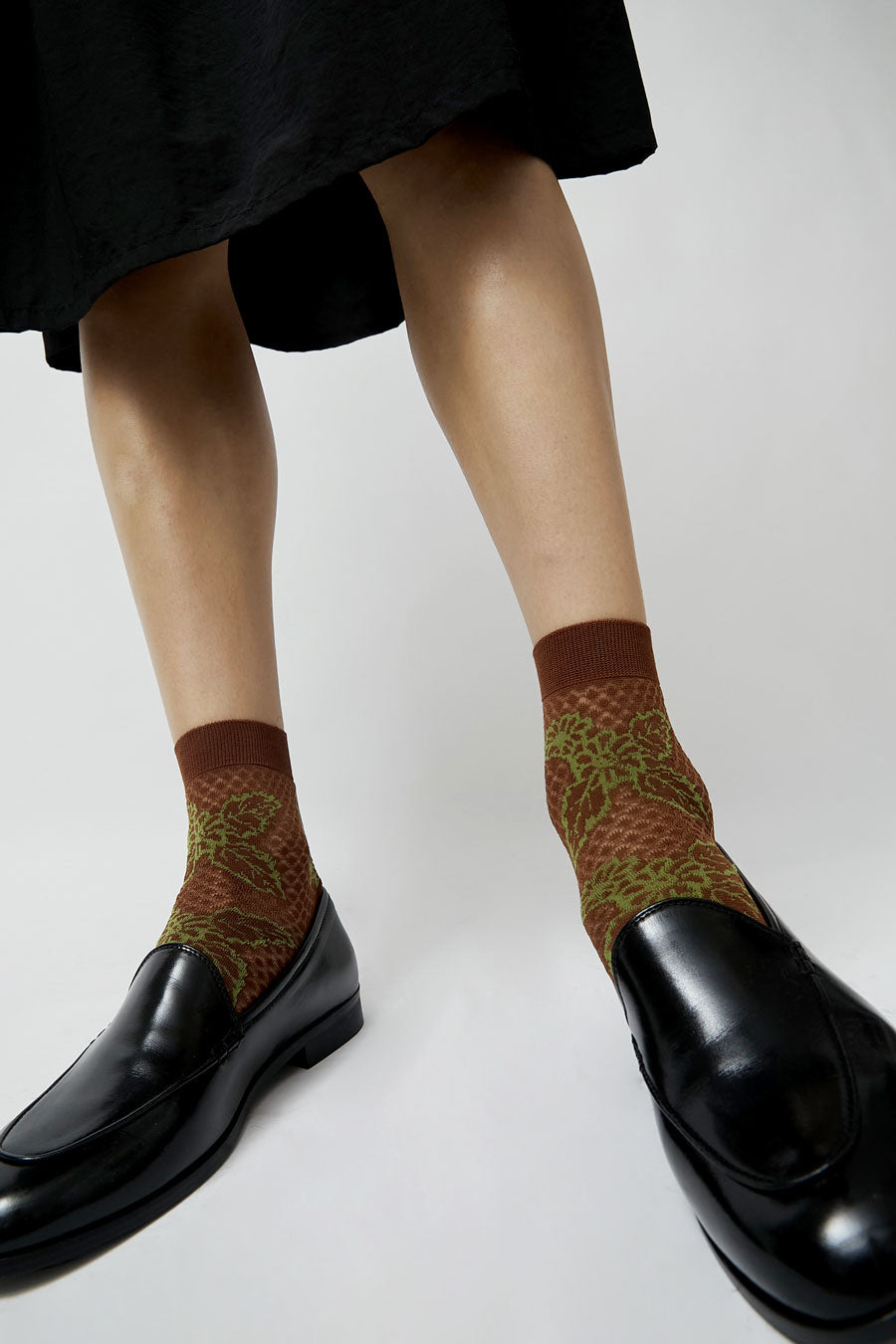 Maria La Rosa Floral Ankle Socks in Bruciato